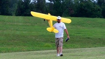 piper cub 60 size rc plane dead stick landing
