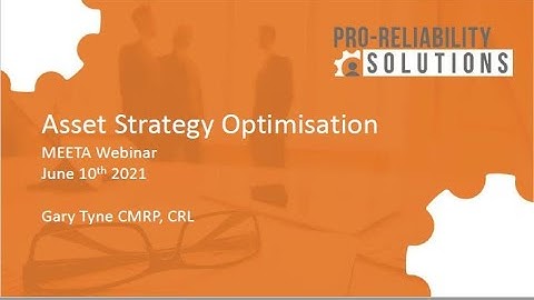 Asset Strategy Optimisation