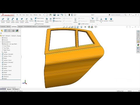 Solidworks Surface tutorial | Car door in Solidworks