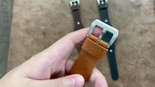 Size 20/22/24mm Extra-Long Army Style Leather Cuff Wrist Watch Strap/Band (129)