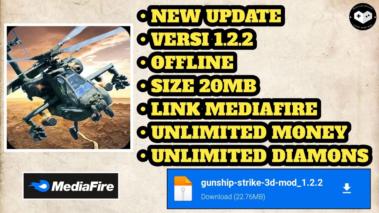 Gunship Strike 3D M0D Apk V1.2.2 Unlimited Money YouTube