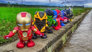 Avengers Action Figures, Iron Man, Captain America, Black Panther, Spider Man, Hulk