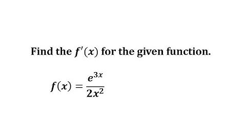Find a Derivative using the Quotient Rule (Exponential Over Monomial)