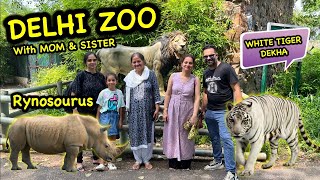 White Tiger 🐅 Rynosourus in Delhi ZOO with MOM and SISTER