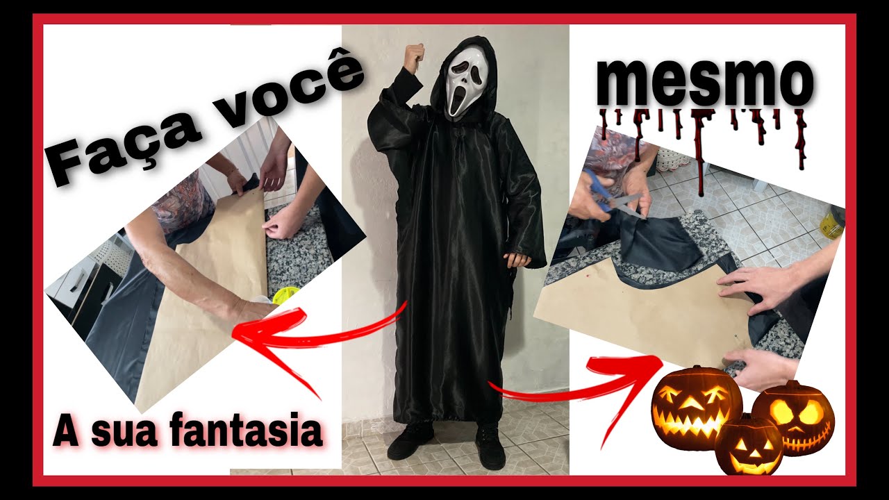 Fantasia Vampiro Infantil Halloween com Capa e Foice