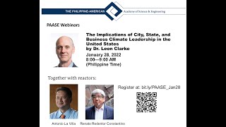 PAASE Webinar - The Implications of City, State, and Business Climate Leadership in the US