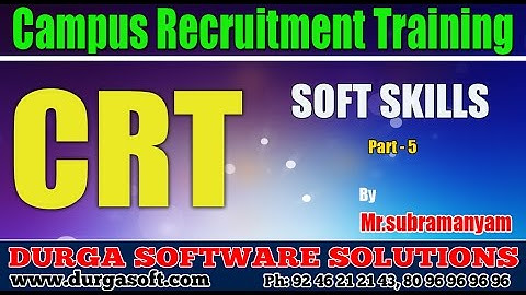 Campus Recruitment Training(CRT) Soft Skills Part- 5 by Subramanyam
