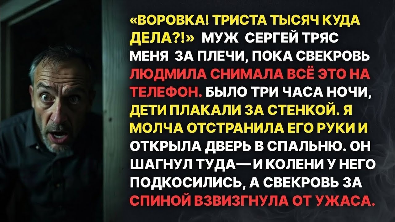 ВОРОВКА! КУДА ДЕЛА 300 ТЫСЯЧ?!» Муж тряс меня при свекрови, но открыв спальню — упал на колени