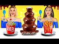 CHOCOLATE FOUNTAIN FONDUE CHALLENGE | Epic Battle with Chocolate VS Real Food by RATATA BRILLIANT