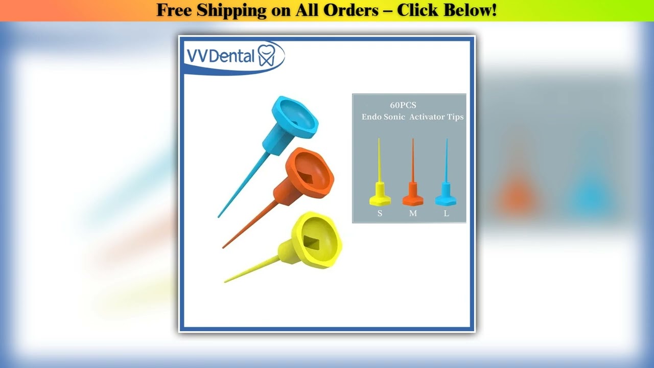 60Pcslot Dental Sonic Irrigator Tips Endo Activator Wireless Ultrasonic Washing Tooth Tip YellowBlu