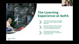 Digital Open House - Undergraduate Programs at Tulane SoPA