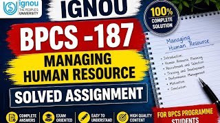 BPCS-187 Managing Human Resource IGNOU solved assignment 2025-2026