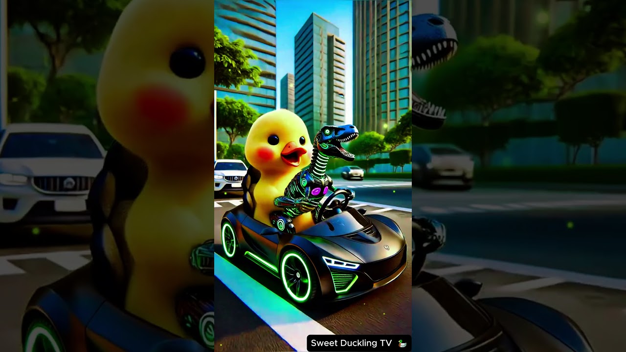 AI duck and robot dinosaur | Funny Duck Shorts | 