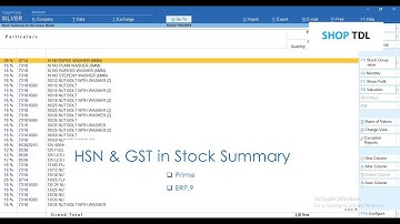 HSN and GST % In Stock Summary - www.shoptdl.com