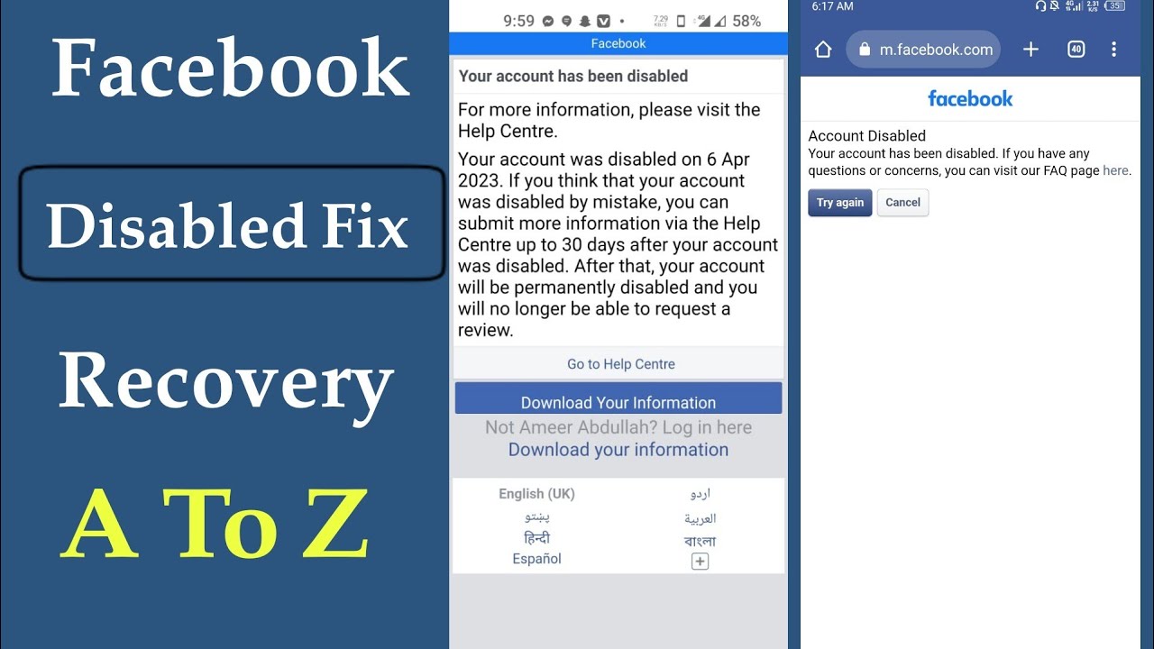 How To Recover Disabled Facebook Account 2023 Your Account Has Been