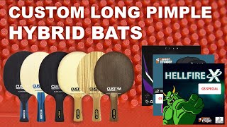 Custom Table Tennis Long Pimple World No.1 Hybrid Bats - Lion Claw, Sauer & Tröger Hellfire X Monkey