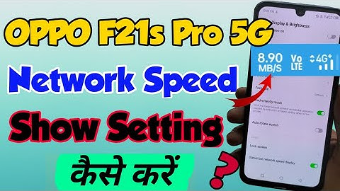 OPPO F21s Pro 5G me Net Speed kaise show kare | How to show Net speed setting in OPPO f21s pro 5g