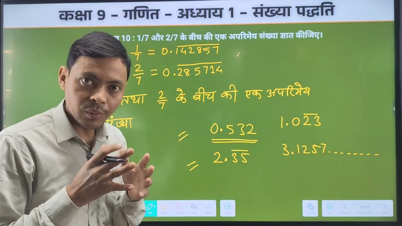 Class 9 Maths Chapter 1 | Example 10 | 1/7 और 2/7 के बीच की एक अपरिमेय संख्या ज्ञात कीजिए