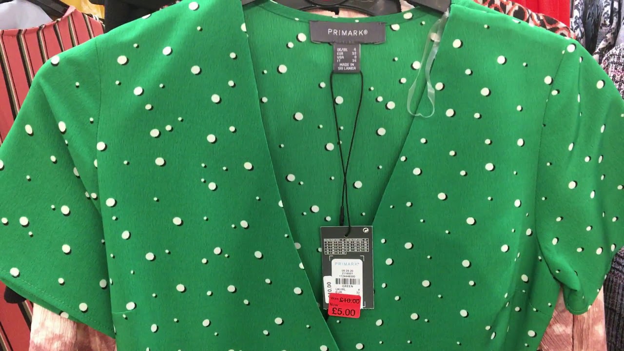 primark green polka dot dress