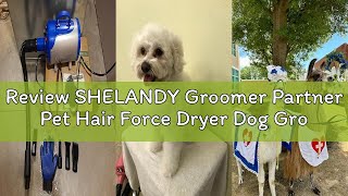Review SHELANDY Groomer Partner Pet Hair Force Dryer Dog Grooming Blower with Heater (Blue)
