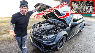 fixing everything wrong with the wrecked mercedes c63 amg
