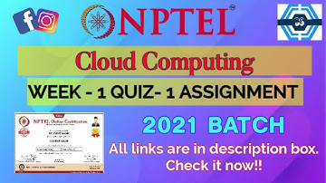 Cloud Computing | Week 1 Answers | NPTEL 2021 ||