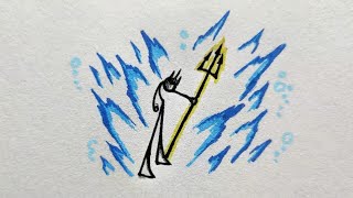 How to draw Stickman with Power | Poseidon