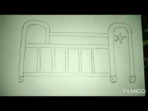 Interior detail sketch of a babys cot Stock Photo  Alamy