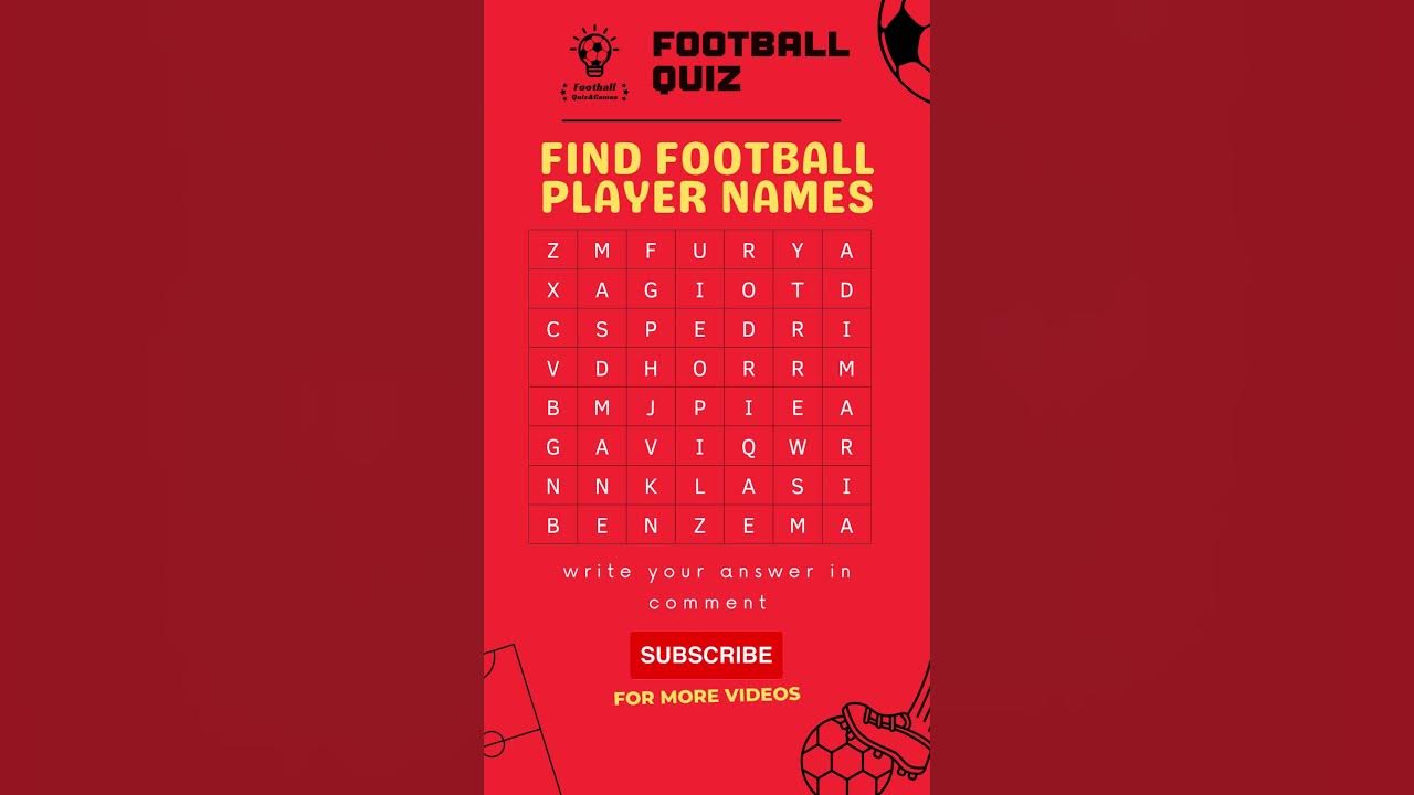 Guess Football Player Names in Crosswords 2 Shorts footballquiz 