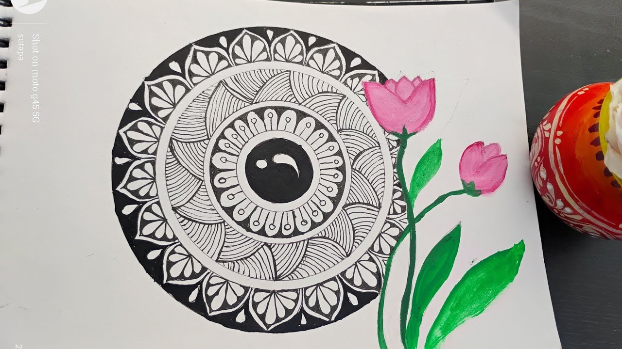 Tulip mandala art tutorial step by step ✨// Mandala art// mandala painting ideas// for beginners 