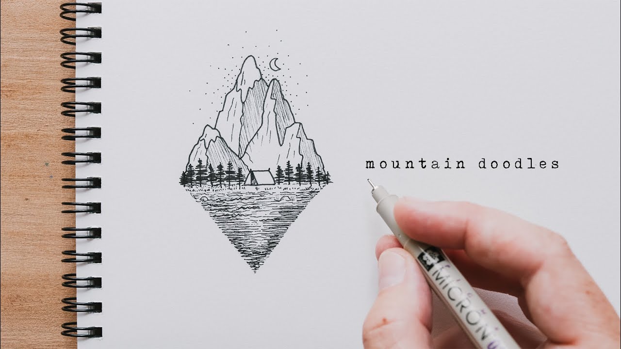 Minimalist Mountain Line Art Landscape Outline Drawing Sun Illustration  Vector Moon Nature Scenery Simple Sketch Beautiful 22006212 Vector Art  at Vecteezy