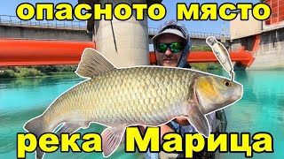 Ловим на ОПАСНО МЯСТО в град Пловдив. Риболов на кефал на река Марица