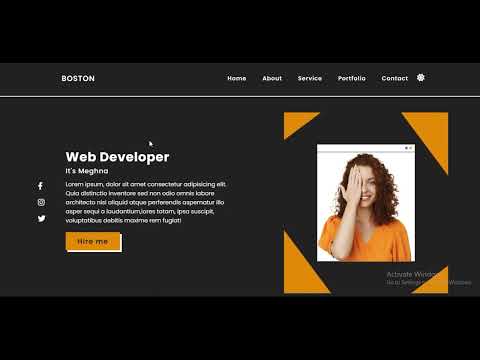 Animated Portfolio Website  template in HTML CSS & JavaScript  with dark and light mode