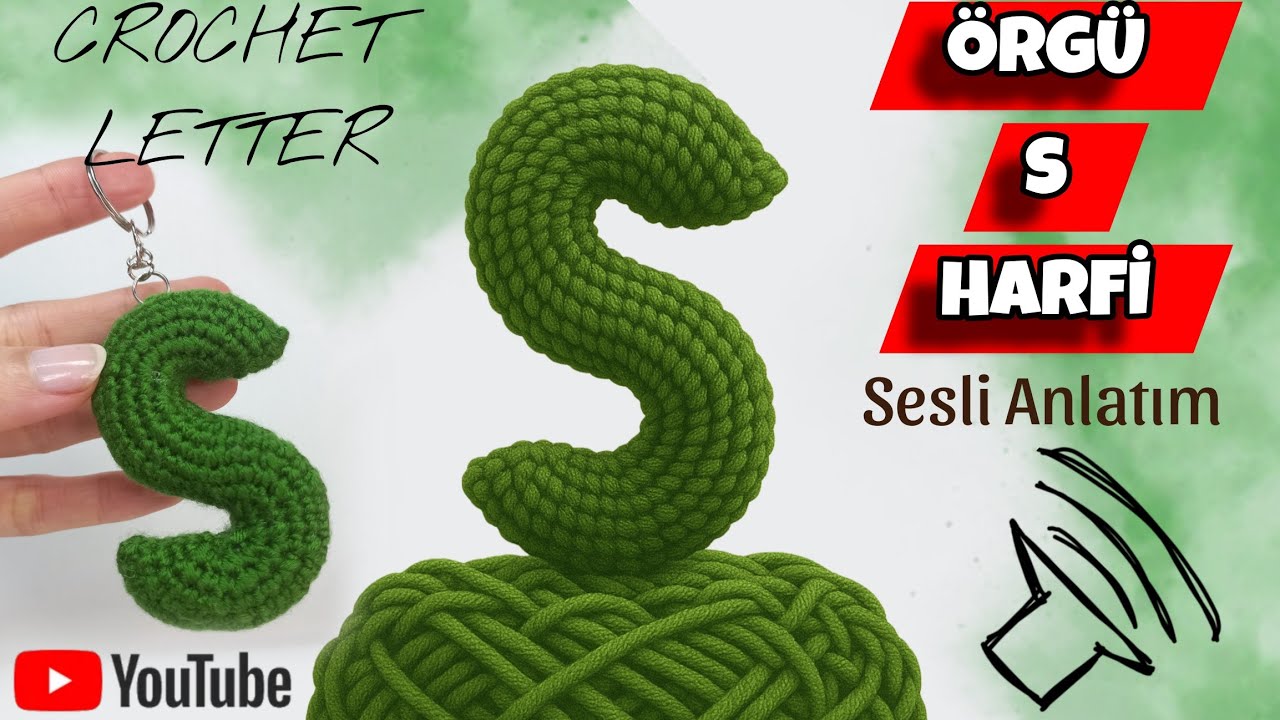 🟢S Harfi amigurumi\ÖRGÜ S Harfi /S Harfi örgü anahtarlık/Crochet Letter S Keychain Tutorial🟢#crochet
