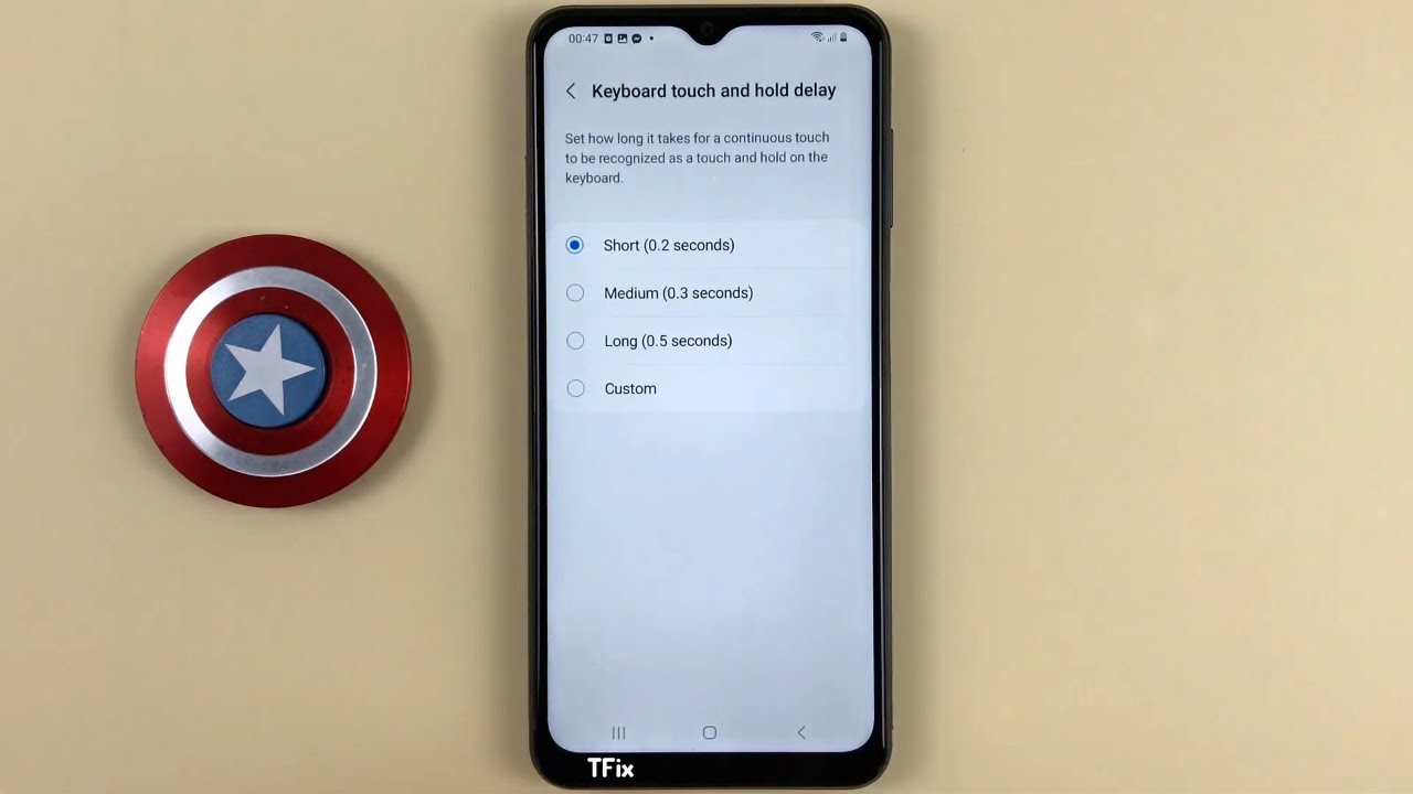 How to change the delay when touching and holding the keyboard on
