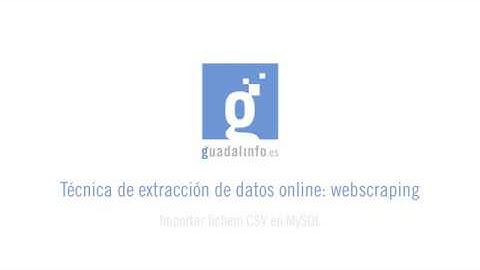 CONTENIDO FORMATIVO: "Importar un fichero CSV en MySQL"