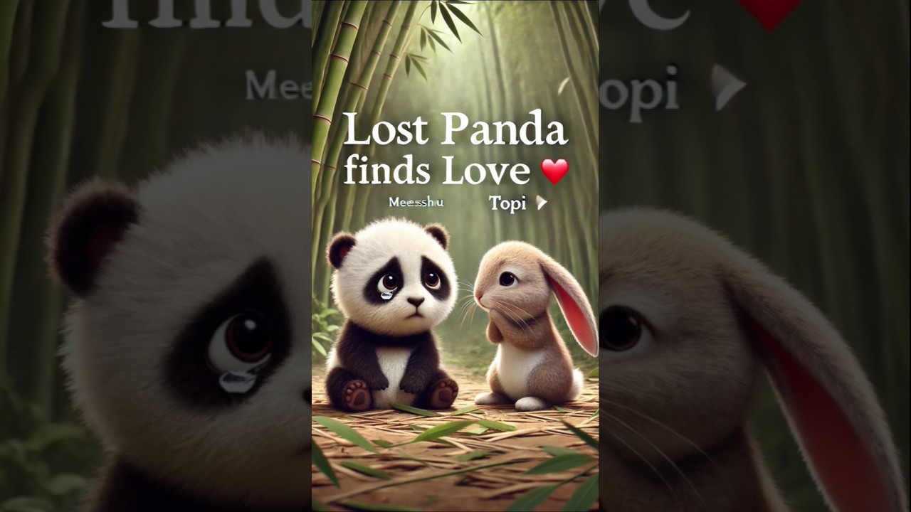 A rabbit saves a Panda that was separated from its mother🐰 🐼