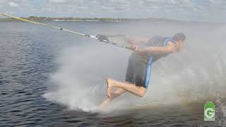 Barefoot Waterskiing Trick Tips w/ Keith St Onge - Front To Back One Foot Turn