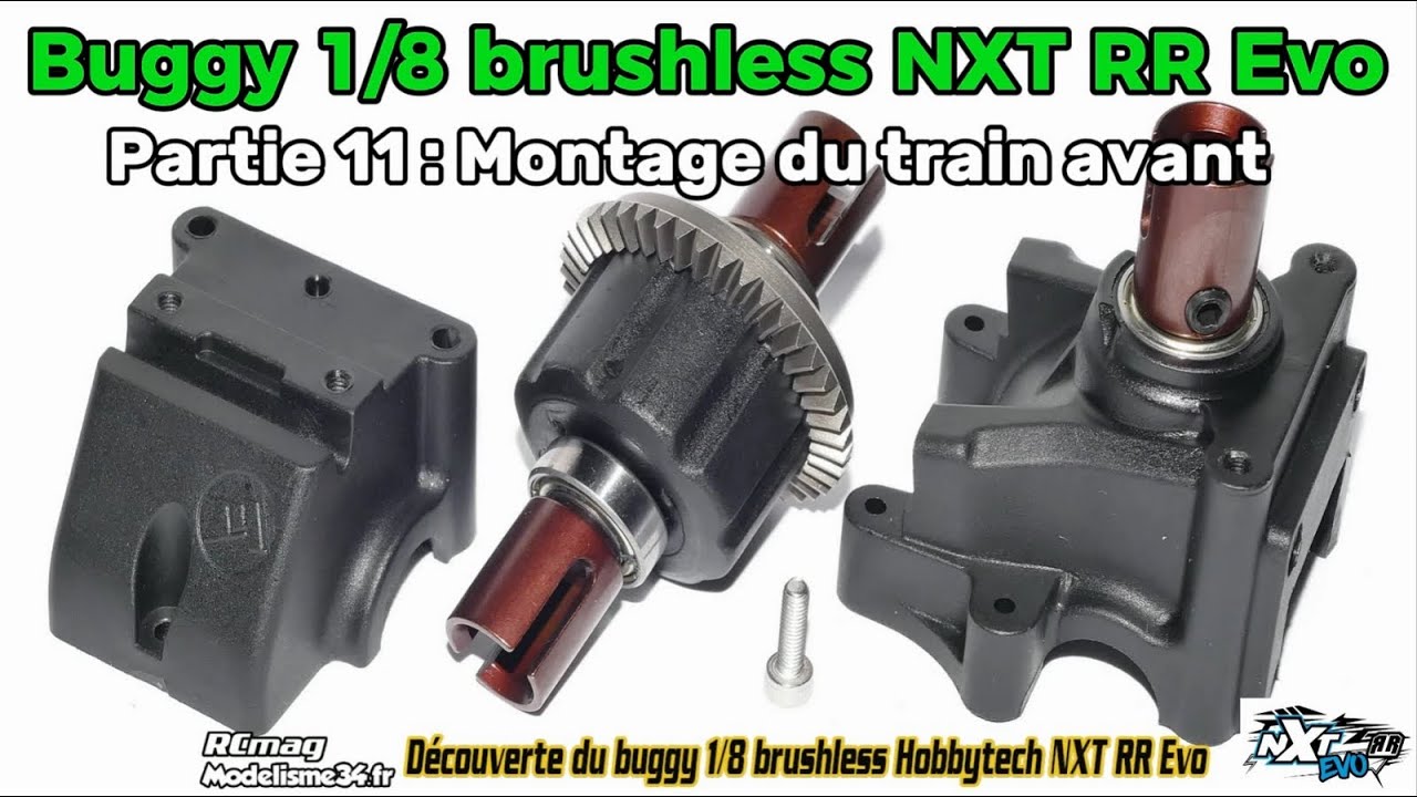 Buggy 1/8 NXT RR Evo brushless 2025 - Partie 11 avec la préparation du train avant