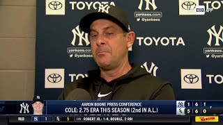 Aaron Boone discusses series opener against White Sox