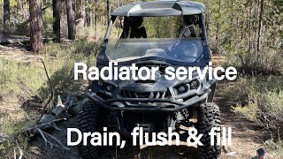 Radiator service on a CanAm Commander