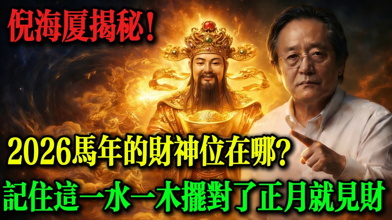 倪海廈道破天机：2026 火馬年財神位在這？一水一木擺對，正月就見財！#倪海厦 #2026 火馬年 #財神方位 #一水一木招財 #正月迎財 #家居風水 #五行平衡 #九宫飞星 #正財橫財 #老祖宗智慧