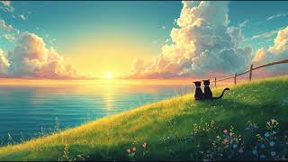 Peaceful Sunset by the Ocean 🌅 | Relaxing Anime Music & Chill Vibes