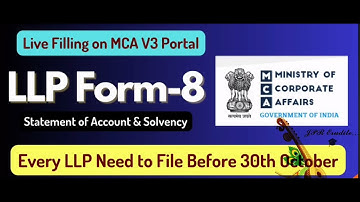 How to file E-form LLP Form 8 in MCA portal online | LLP form 8 in V3 Portal| Tamil | English