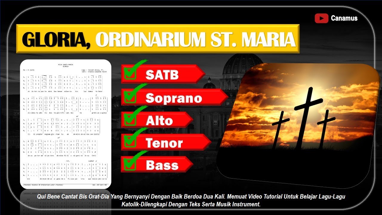 GLORIA - Ordinarium St. Maria. Belajar lagu ordinarium berbahasa LATIN. #lagugereja #gloria