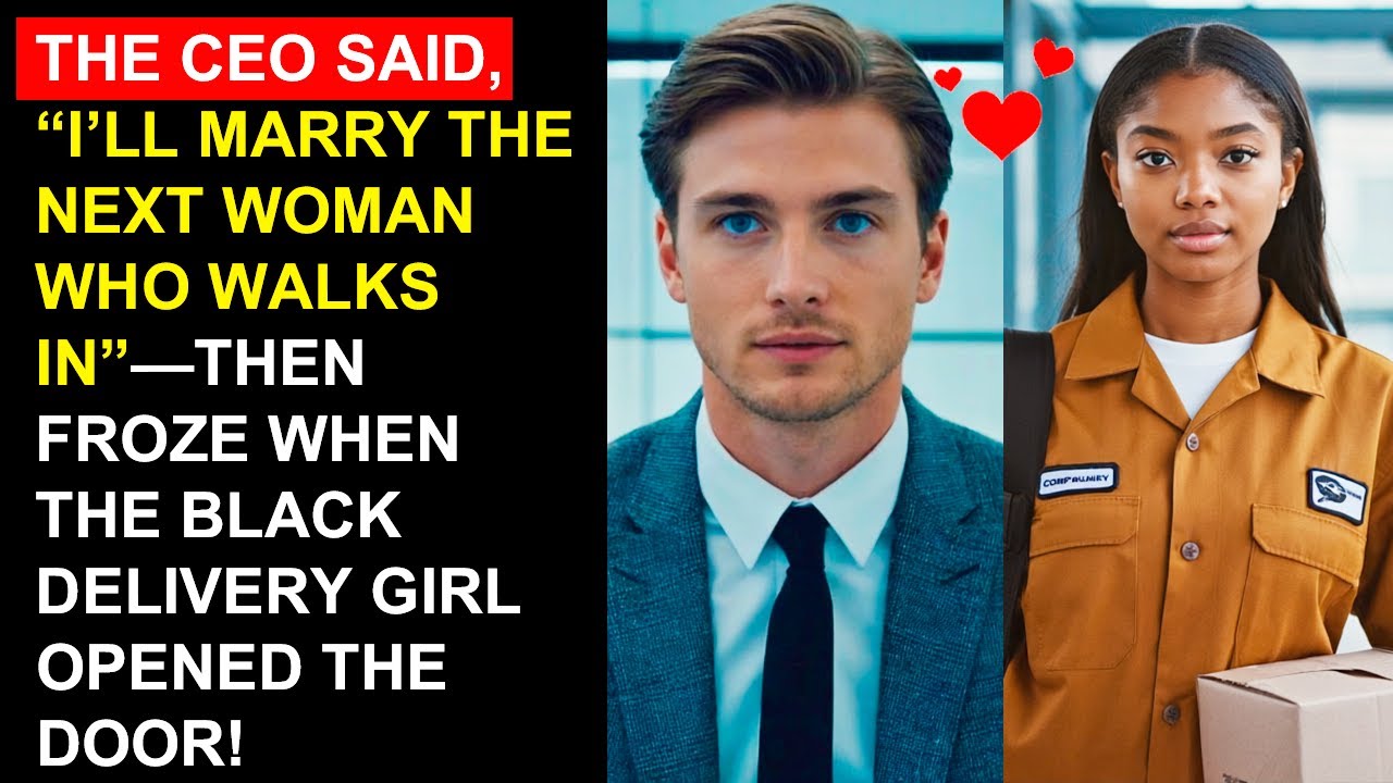 The CEO Said, “I’ll Marry the Next Woman Who Walks In”—Then Froze When the Black Delivery Girl...