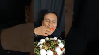 ASMR EATING BOILED EGGS WITH RICE AND SPICY CHILLIES,#asmr ,#shorts