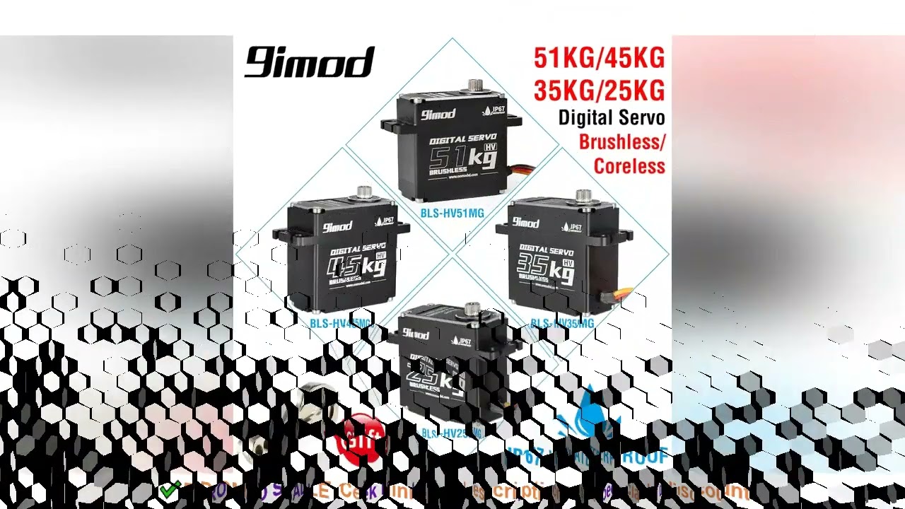 9imod RC Servo 35kg 45kg 25kg 51kg Metal Waterproof Brushless Servo Motor For Servo RC 1/10 1/8 Trax
