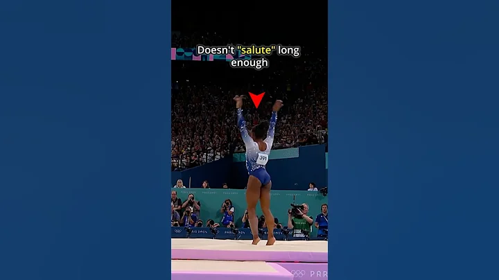 Her reaction is the best part😂😭 #gymnastics #simonebiles #olympics #penalty #beam