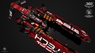 Unreal Engine 5  Scifi SpaceShip Red Racer 360 View